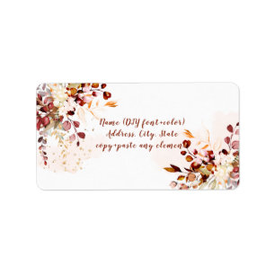 PixDezines Waterverf Floral RusticFall Eucalyptus Etiket