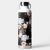 PixDezines Waterverf Flowers Blush Blue Waterfles (Voorkant)