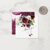 PixDezines Waterverf Flowers Blush en Bourgogne Notitiekaartje (Voorkant / Achterkant in situ)