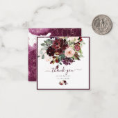 PixDezines Waterverf Flowers Blush en Bourgogne Notitiekaartje (Voorkant / Achterkant in situ)