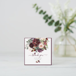 PixDezines Waterverf Flowers Blush en Bourgogne Notitiekaartje