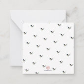 PixDezines Waterverf Flowers Blush Navy bedankt Notitiekaartje (Achterkant)