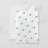 PixDezines Waterverf Flowers Blush Navy Blue Notitiekaartje (Achterkant)