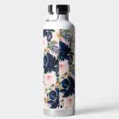 PixDezines Waterverf Flowers Blush Navy Waterfles (Rechts)