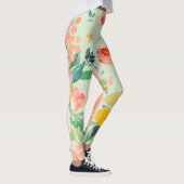 PixDezines Waterverf Flowers/DIY achtergrond Leggings (Rechts)