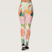 PixDezines Waterverf Flowers/DIY achtergrond Leggings (Achterkant)