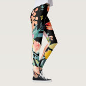 PixDezines Waterverf Flowers/DIY achtergrond Leggings (Rechts)