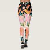 PixDezines Waterverf Flowers/DIY achtergrond Leggings (Achterkant)