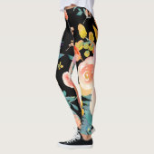 PixDezines Waterverf Flowers/DIY achtergrond Leggings (Links)