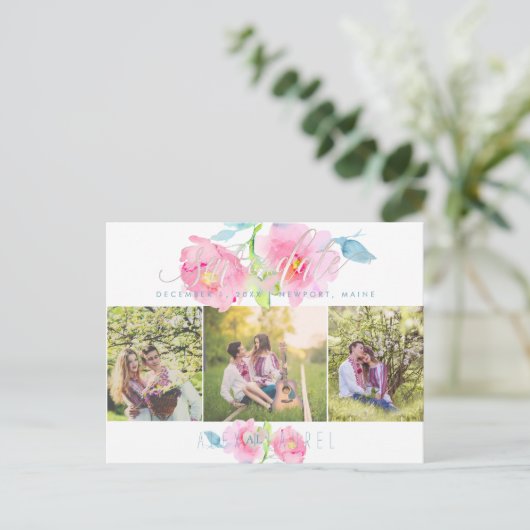 PixDezines Waterverf Flowers, Garden Rozen Briefkaart (Staand voorkant)