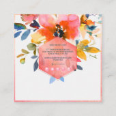 PixDezines Waterverf Flowers Garden Rozen Vierkante Visitekaartje (Achterkant)