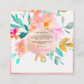 PixDezines Waterverf Flowers Garden Rozen Vierkante Visitekaartje (Achterkant)