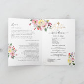 PixDezines Waterverf Flowers LDS Doopprogramma Feestdagen Kaart (Binnen)