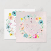 PixDezines Waterverf Flowers, le Jardin Baptême Kaart (Voorkant / Achterkant)
