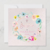 PixDezines Waterverf Flowers, le Jardin Baptême Kaart (Voorkant)