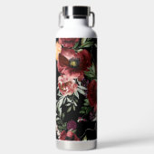 PixDezines Waterverf Flowers Marsala Red Roses Waterfles (Voorkant)