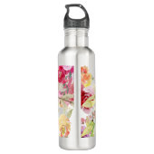 PixDezines Waterverf Flowers/Mid Summer Rozen Waterfles (Achterkant)