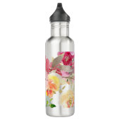 PixDezines Waterverf Flowers/Mid Summer Rozen Waterfles (Rechts)