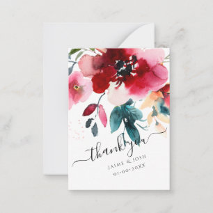 PixDezines Waterverf Flowers Ombre Burgundy Rozen Notitiekaartje