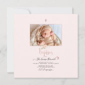 PixDezines Waterverf Flowers Perzik Doop Kaart (Achterkant)