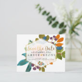 PixDezines Waterverf Flowers Sla de datum op Save The Date (Staand voorkant)