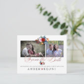 PixDezines Waterverf Flowers Sla de datum op Save The Date (Staand voorkant)