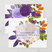 PixDezines Waterverf Flowers Sla de datum op Save The Date (Voorkant / Achterkant)