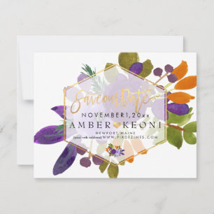 PixDezines Waterverf Flowers Sla de datum op Save The Date