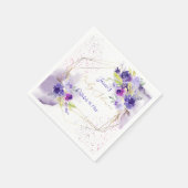 PixDezines Waterverf Flowers Violet Paarse Servet (Hoek)