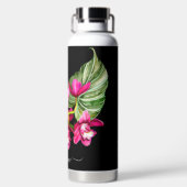 PixDezines Waterverf Fuschia Cymbidium Orchid Waterfles (Achterkant)