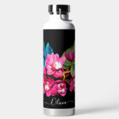 PixDezines Waterverf Fuschia Cymbidium Orchid Waterfles (Links)