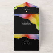 PixDezines Waterverf Galaxy Agate Bat Mitzvah All In One Uitnodiging (Buitenkant)