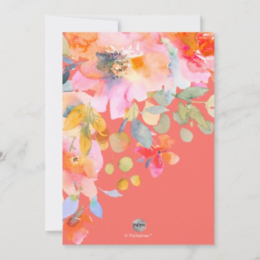 PixDezines Waterverf, Garden Rozen Vrijgezellenfee Kaart (Achterkant)