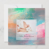 PixDezines Waterverf geborsteld Baptême fille Kaart (Voorkant)