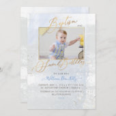 PixDezines Waterverf geborsteld Baptisme 2e verjaa Kaart (Voorkant / Achterkant)