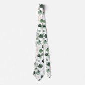 PixDezines Waterverf Gold Green Eucalyptus Stropdas (Voorkant)