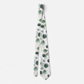 PixDezines Waterverf Gold Green Eucalyptus Stropdas (Achterkant)