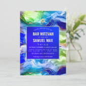 PixDezines Waterverf Gold+Ink Groen Blauw Mitswa Kaart (Staand voorkant)