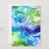 PixDezines Waterverf Gold+Ink Groen Blauw Mitswa Kaart (Achterkant)