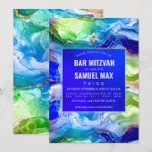 PixDezines Waterverf Gold+Ink Groen Blauw Mitswa Kaart (Voorkant / Achterkant)