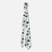 PixDezines Waterverf Goud Groen Eucalyptus Stropdas (Achterkant)