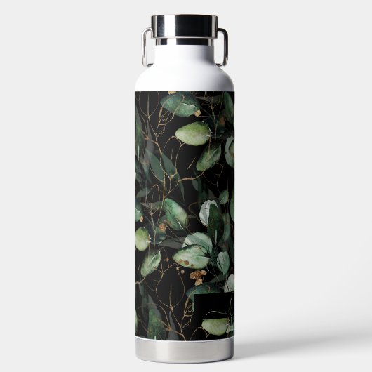 PixDezines Waterverf Green Gold Eucalyptus Waterfles (Voorkant)