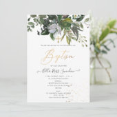 PixDezines Waterverf Greenery Baptisme Kaart (Staand voorkant)