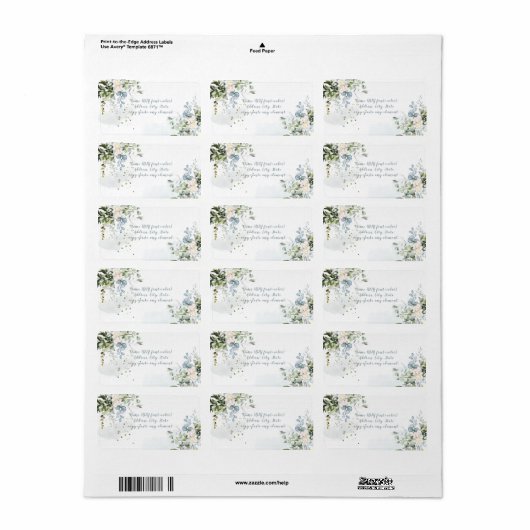 PixDezines Waterverf Greenery Blue Gum Eucalyptus Etiket (Full Sheet)