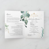 PixDezines Waterverf Greenery Doopprogramma Feestdagen Kaart (Binnen)