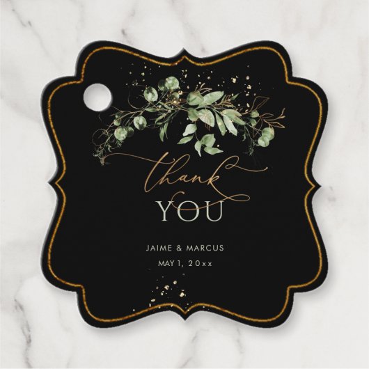 PixDezines Waterverf Greenery Eucalyptus Bedankt Bedankjes Labels (Voorkant)