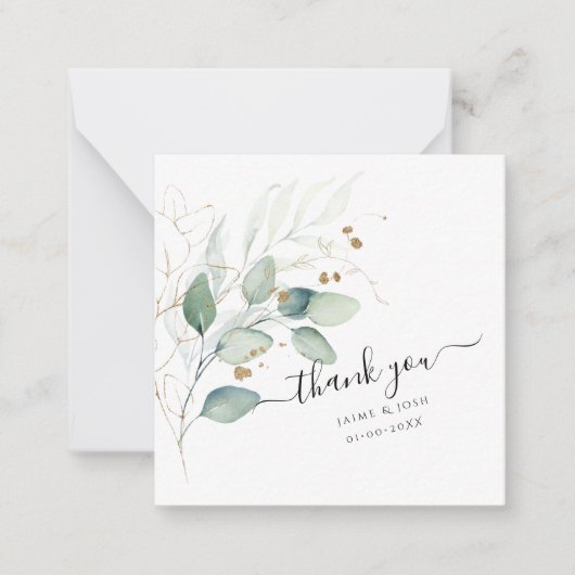 PixDezines Waterverf Greenery Eucalyptus Notitiekaartje (Voorkant)