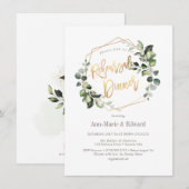 PixDezines Waterverf Greenery Rehearsal Dinner Kaart (Voorkant / Achterkant)