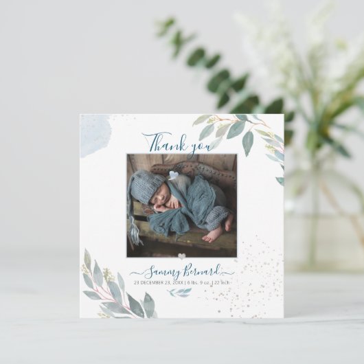 PixDezines Waterverf groen dank u Kaart (Staand voorkant)