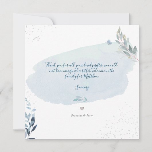 PixDezines Waterverf groen dank u Kaart (Achterkant)